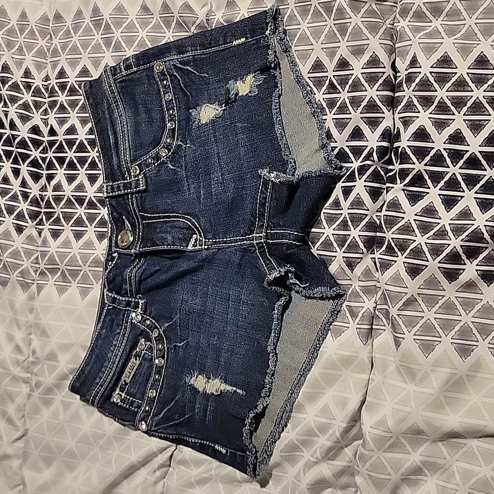 LA Idol rhinestone shorts